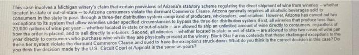 This case involves a Michigan winery's claim that