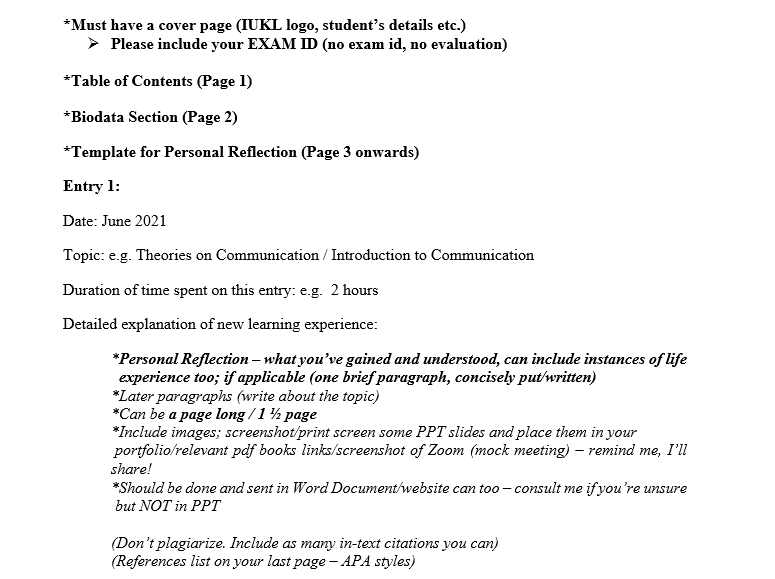 please write proper way on e-portfolio template u
