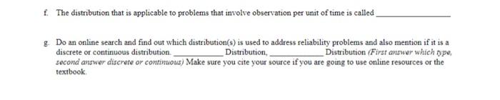 f. The distribution that is applicable to