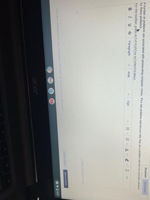 25 points A number of problems are associated