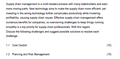 Supply chain management is a multi-faceted