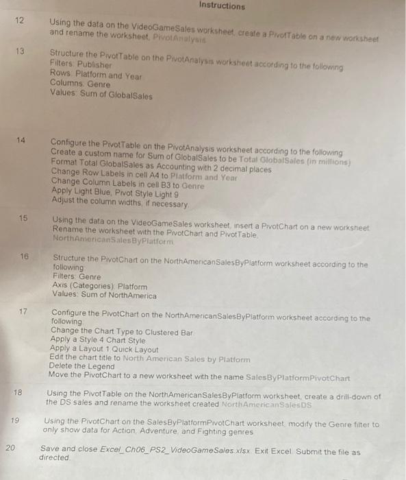 please answer 11-20 on the instructions for a