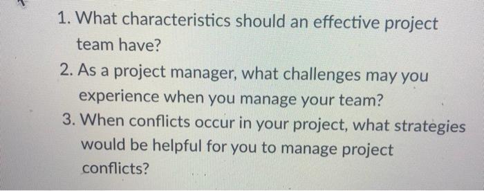 1. What characteristics should an effective