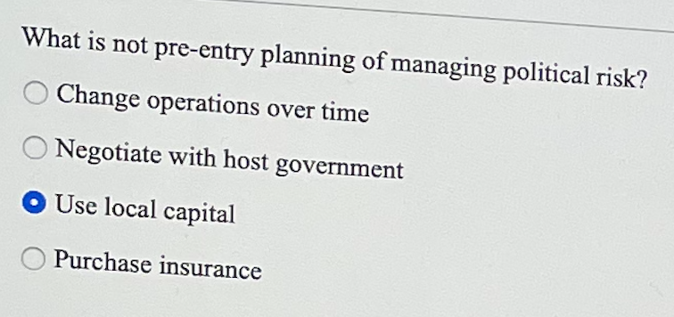 What is not pre-entry planning of managing