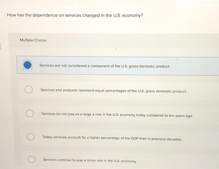 How has the dependence on services changed in the