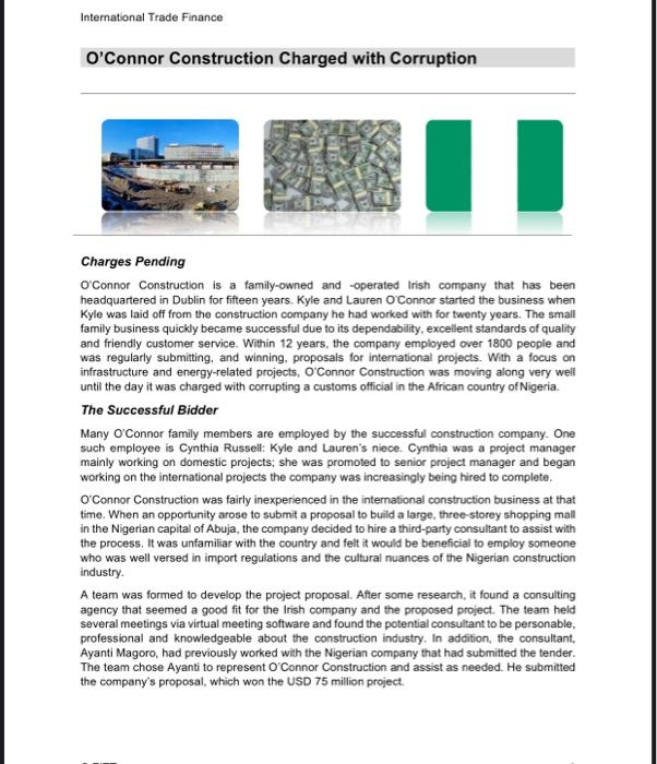 International Trade Finance O'Connor Construction