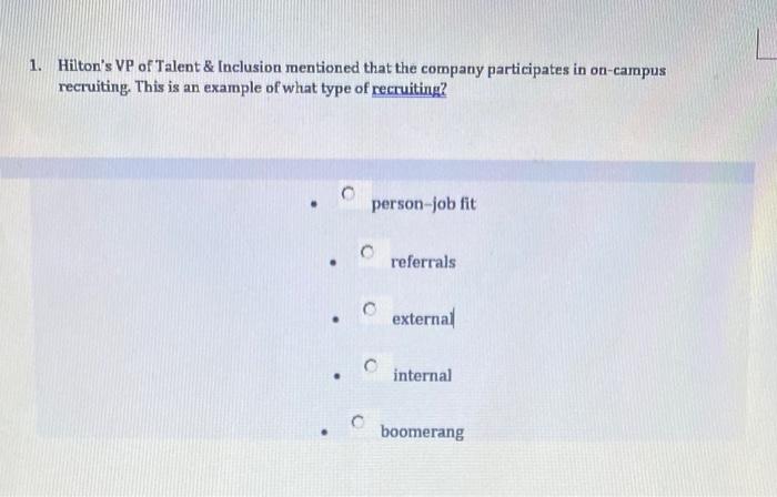 1. Hilton's VP of Talent & Inclusion mentioned