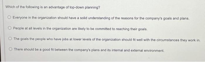 Which of the following is an advantage of