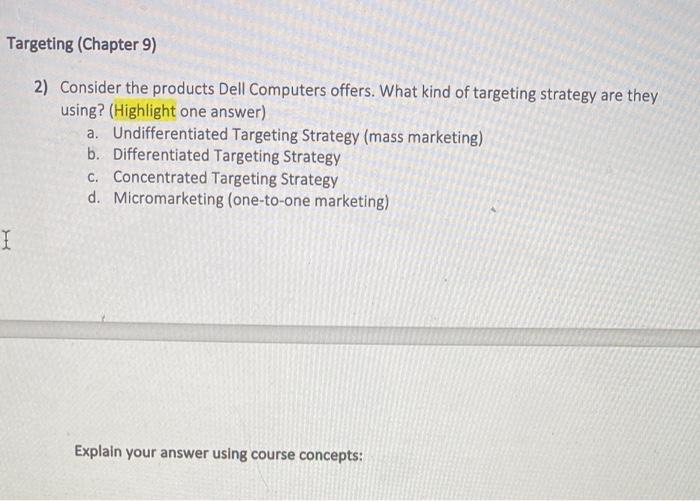 Targeting Chapter 9 Targeting (Chapter 9) 2)