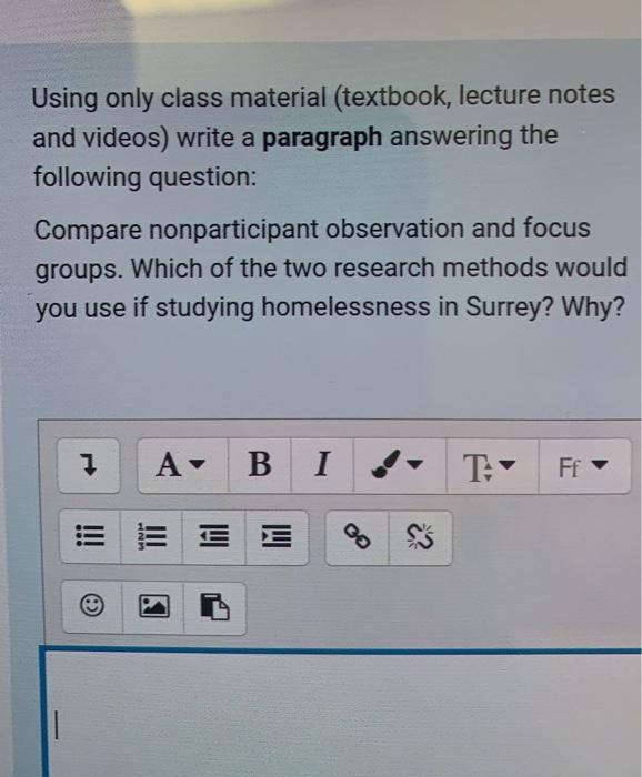 Using only class material (textbook, lecture