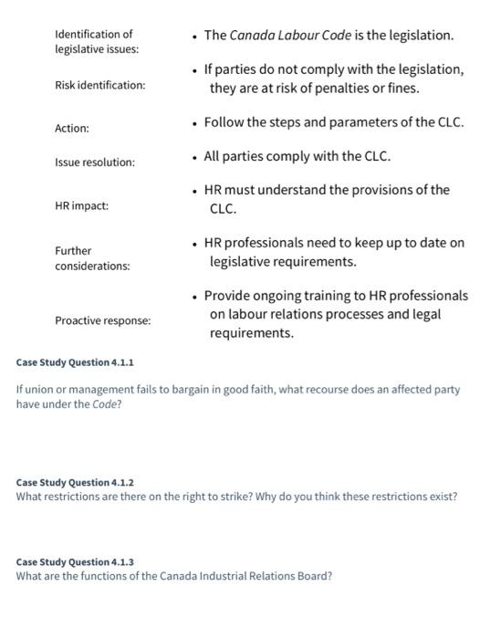 Case Study 1: Recognition Under the Canada Labour