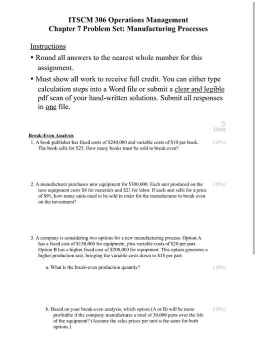 I need number 2 answer pls ITSCM 306 Operations