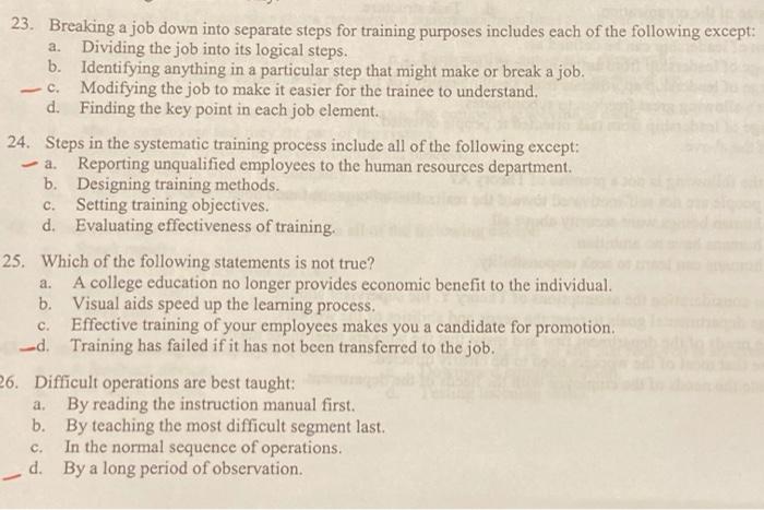 23-26 c. 23. Breaking a job down into separate