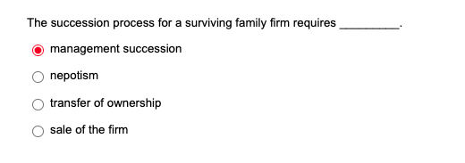 The succession process for a surviving family