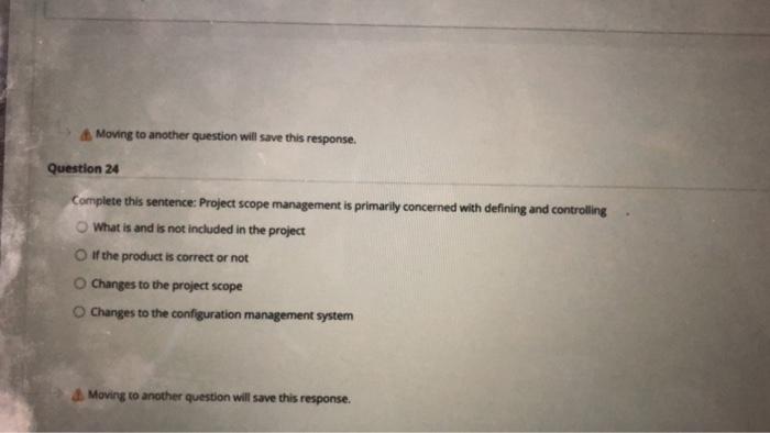 Moving to another question will save this