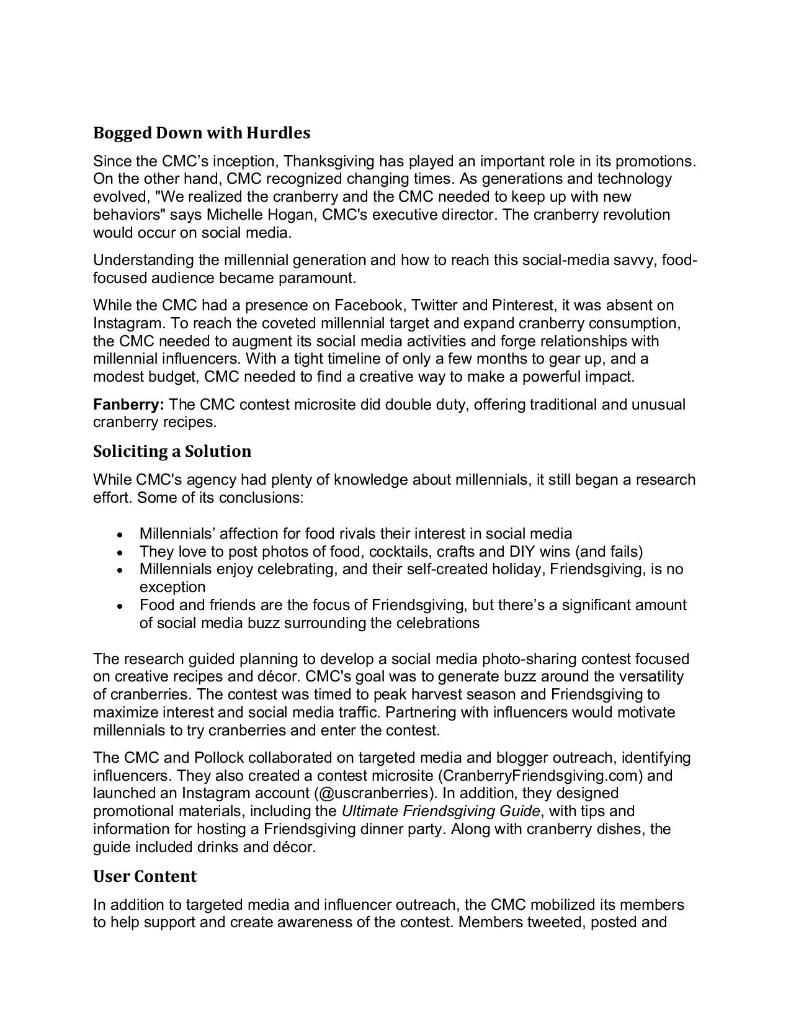 Read the case study and answer these 4 questions