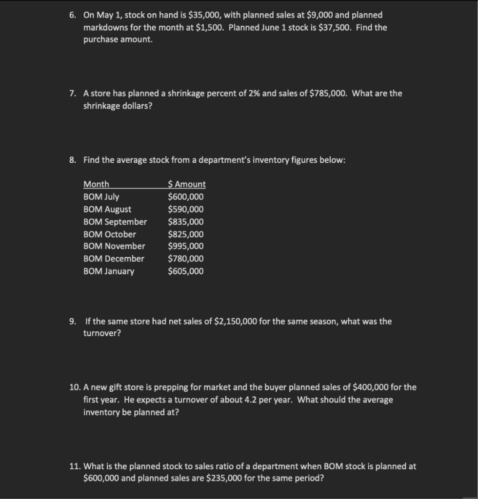 please answer all and show all work please for