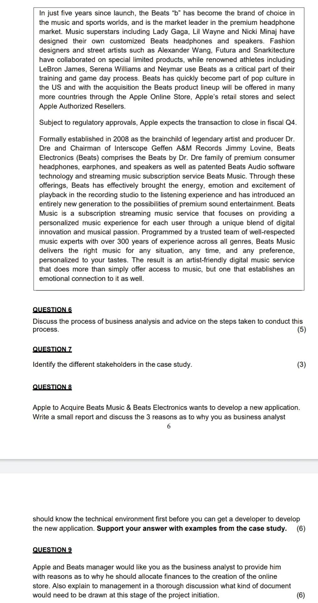 Case study: Apple to Acquire Beats Music & Beats