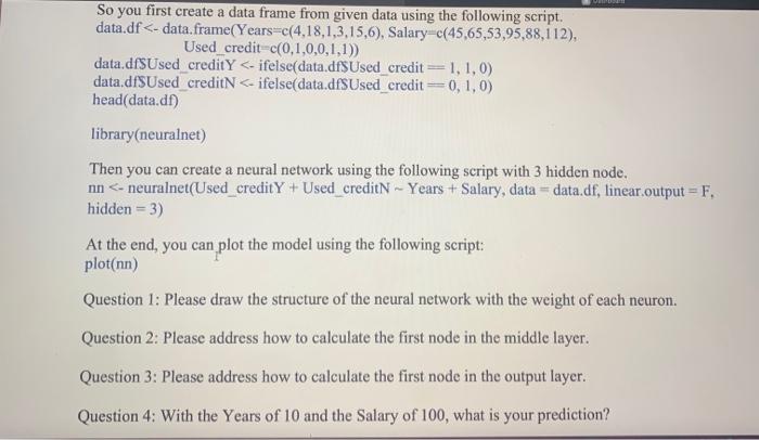 Analytics. Assignment 5 Neural Network Credit