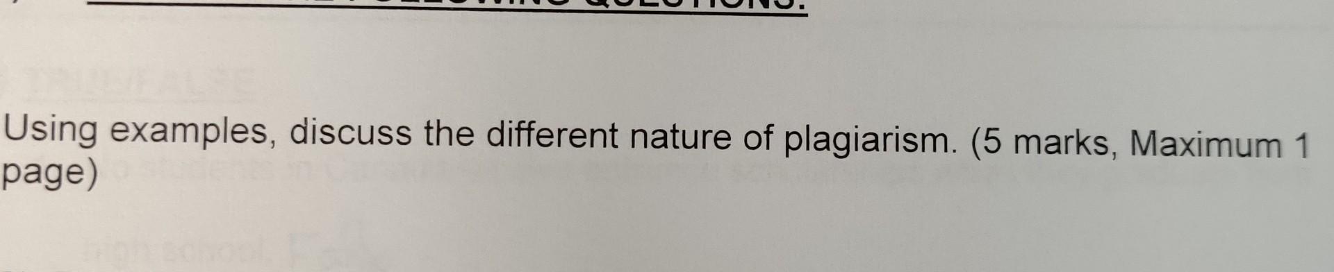 Using examples, discuss the different nature of