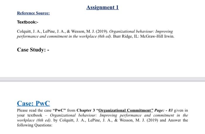 Case Study ! Question 1 pls follow the