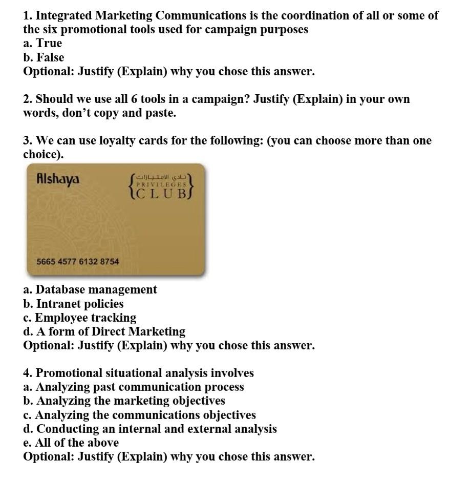 Marketing Plz solve these questions accurately