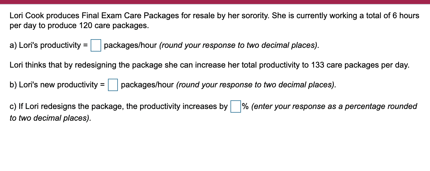 Lori Cook produces Final Exam Care Packages for
