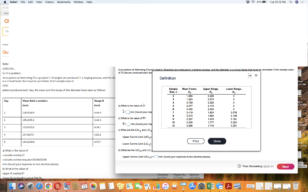Refer to Table S6.1. Factors for Campesting