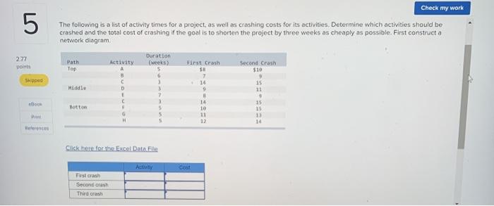 please explain any formulas you use. and the