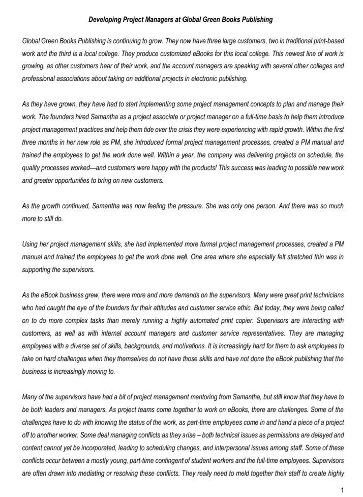 Project management Developing Project Managers at