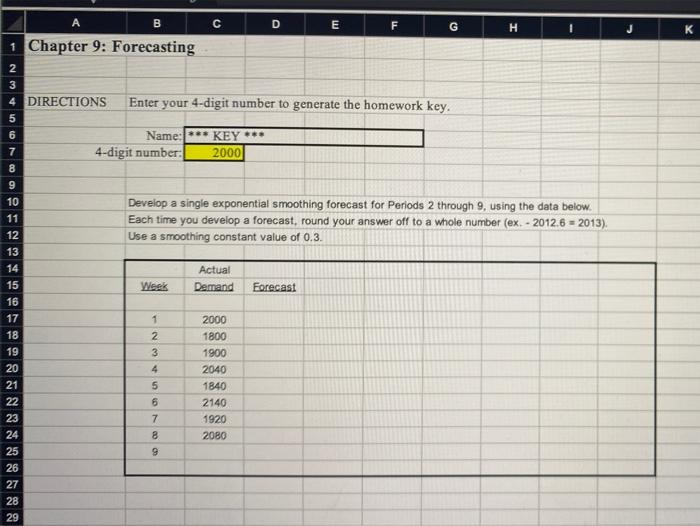 supply chain mangment forecasting using excel -