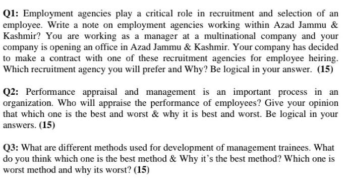 Please give me Correct answer of these 3