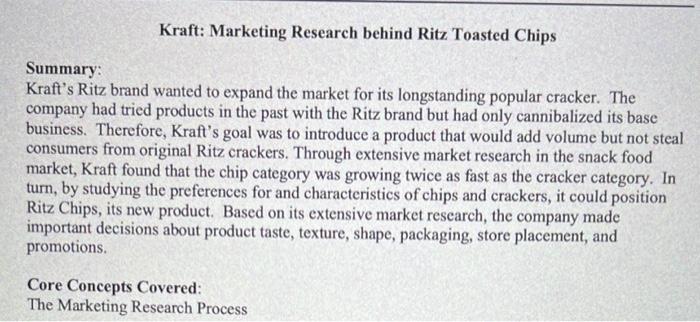 Kraft: Marketing Research behind Ritz Toasted