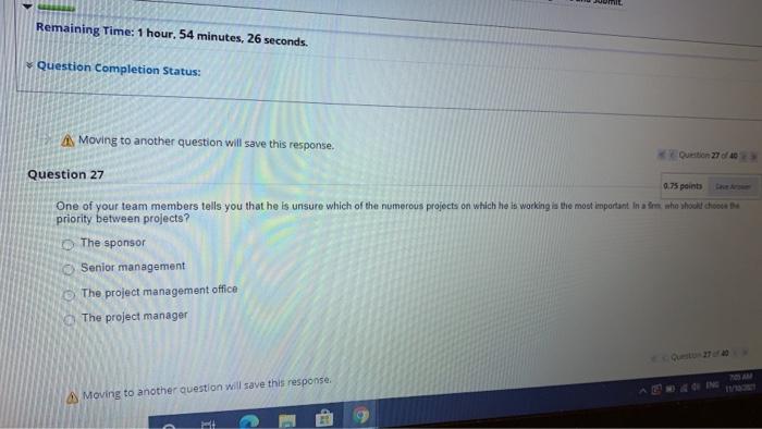 Remaining Time: 1 hour, 54 minutes, 26 seconds.