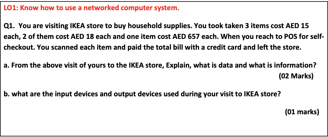 LO1: Know how to use a networked computer system.
