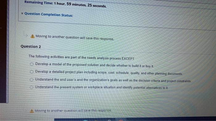 Remaining Time: 1 hour. 59 minutes, 25 seconds.