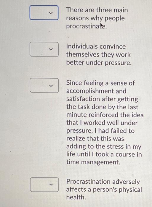 each statement needs to be matched with 1-10