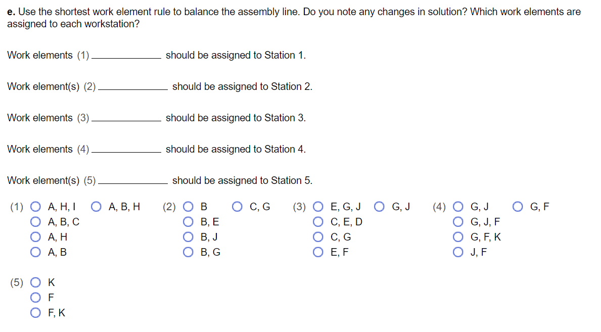 Part E only please 16. Use the longest work