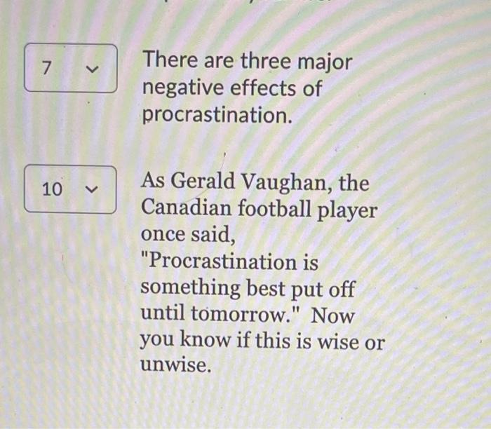 each statement needs to be matched with 1-10