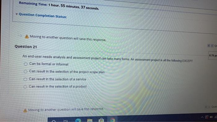 Remaining Time: 1 hour, 55 minutes, 37 seconds