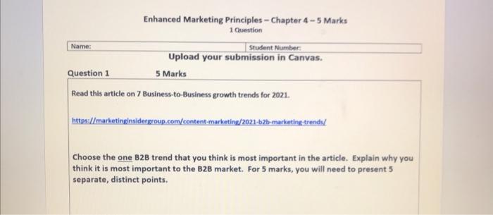 Name: Enhanced Marketing Principles - Chapter 4 -