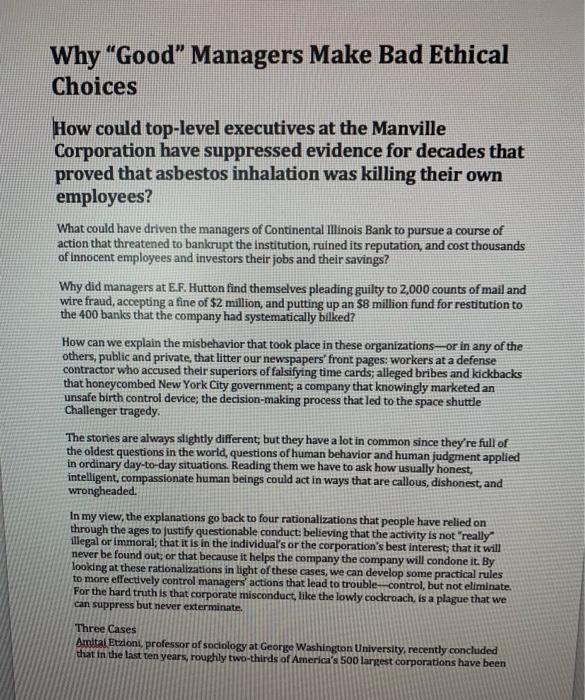 Please read following article and answer rhe