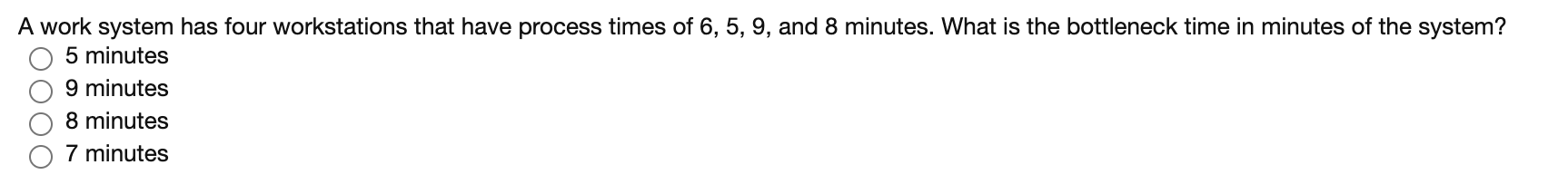 A work system has four workstations that have