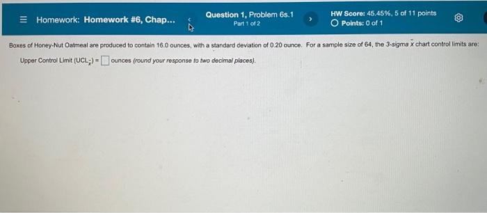 Homework: Homework #6, Chap... Question 1.