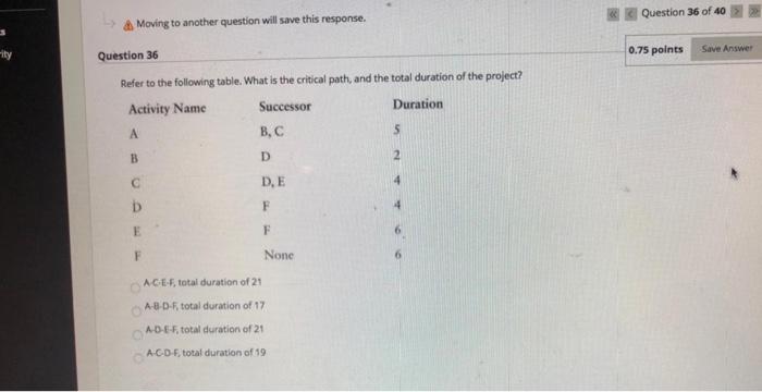 A Moving to another question will save this