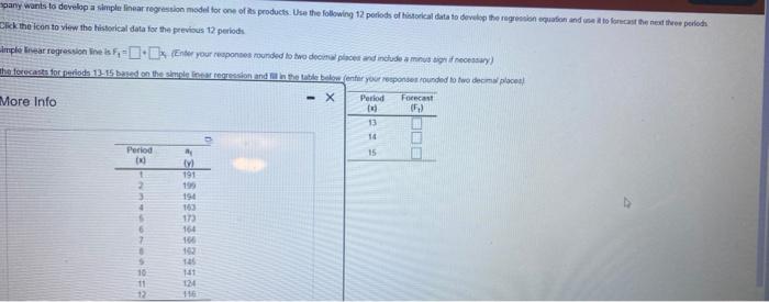 pary wants to develop a simple linear regression
