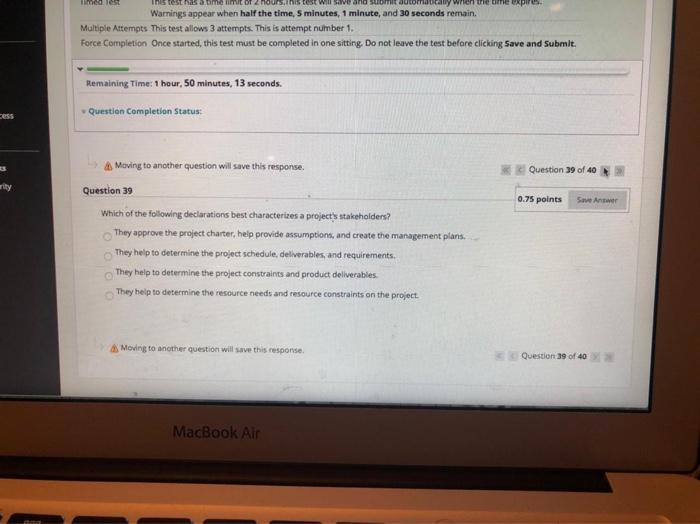 Moving to another question will save this