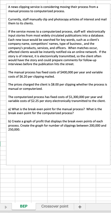 A news clipping service is considering moving