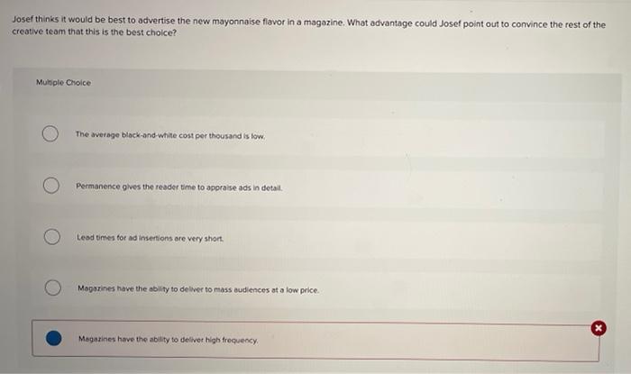 Josef thinks it would be best to advertise the