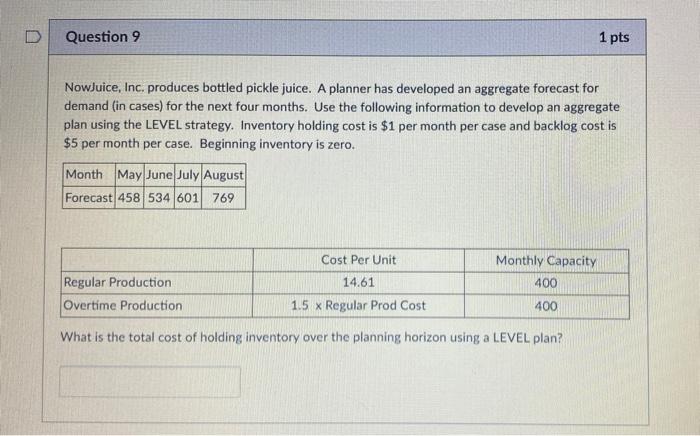 9. 10. 11. 12. D Question 9 1 pts NowJuice, Inc.